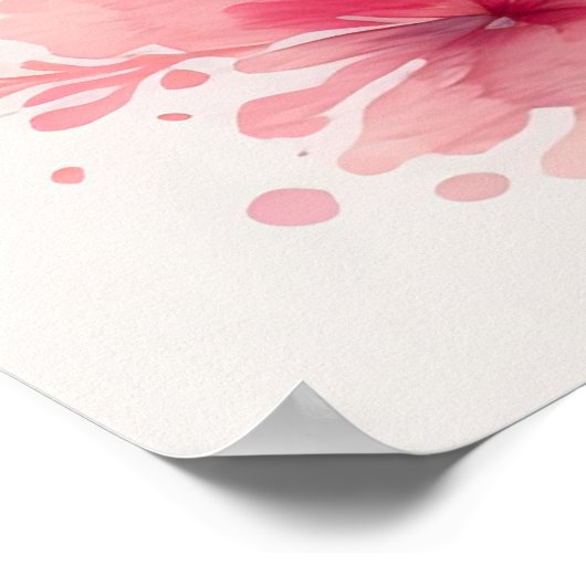 Aquarellmalerei auf Azalea in Pot Pink II Poster (Ecke)