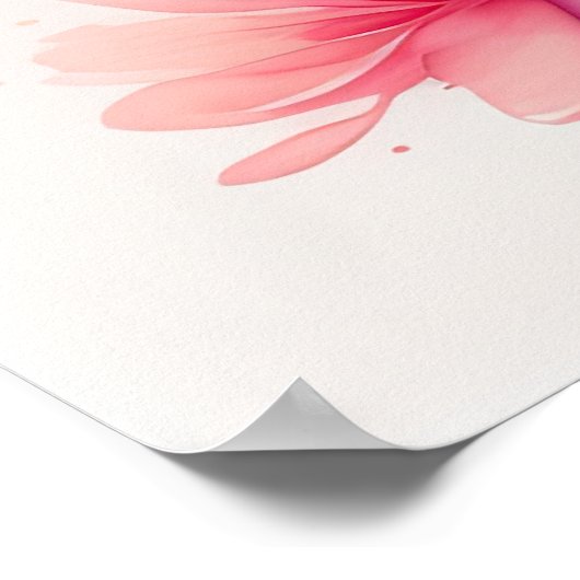 Aquarellmalerei auf Azalea in Pot Pink Poster (Ecke)