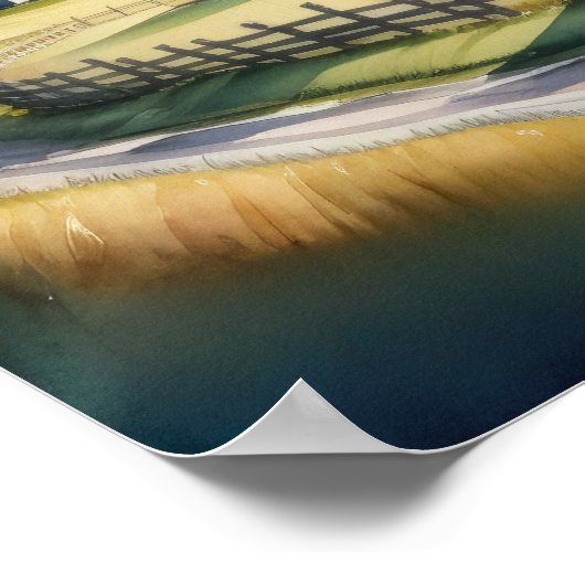 Aquarellmalerei auf Bauernstall Poster (Ecke)