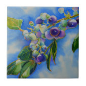 Aquarellmalerei auf Blaubeere Fliese (Vorderseite)