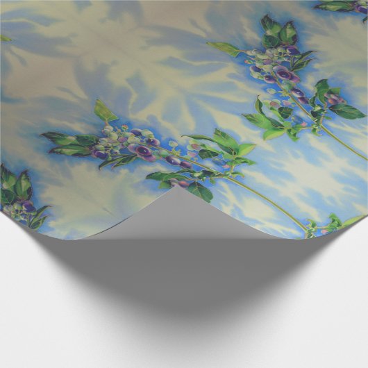 Aquarellmalerei auf Blaubeere Geschenkpapier (Ecke)