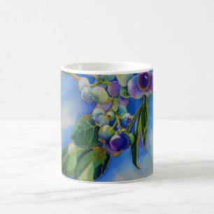 Aquarellmalerei auf Blaubeere Kaffeetasse