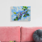 Aquarellmalerei auf Blaubeere Leinwanddruck (Insitu (Wohnzimmer))