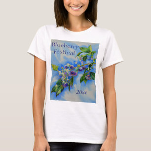 Aquarellmalerei auf Blaubeere T-Shirt