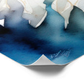 Aquarellmalerei auf Blauer Fisch III Poster (Ecke)