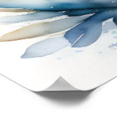 Aquarellmalerei auf Blauer Fisch Poster (Ecke)