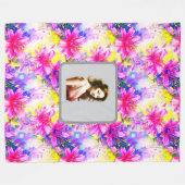 Aquarellmalerei auf Blume Fleecedecke (Vorderseite (Horizontal))