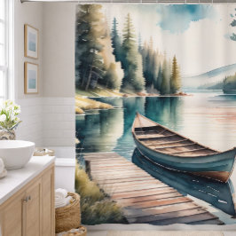 Aquarellmalerei auf Boat und Dock Duschvorhang