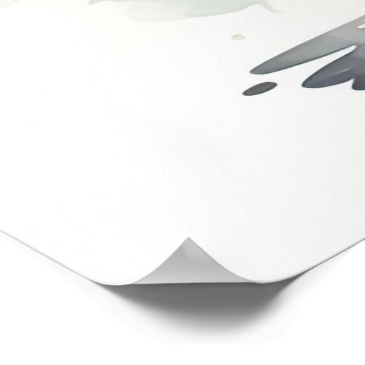 Aquarellmalerei auf Bonsai Tree in Pot Poster (Ecke)