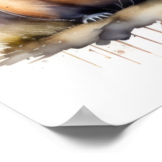 Aquarellmalerei auf Capybara 1:1 Poster (Ecke)