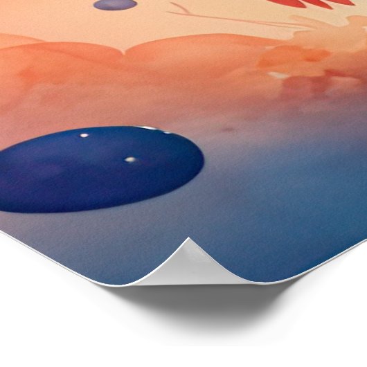 Aquarellmalerei auf Chibi-Alien Poster (Ecke)