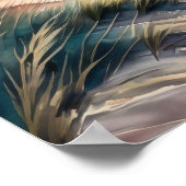 Aquarellmalerei auf dem Beach House Poster (Ecke)