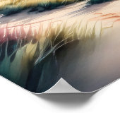 Aquarellmalerei auf dem Beach House Poster (Ecke)