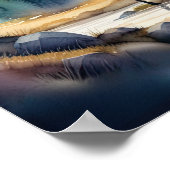 Aquarellmalerei auf dem Elch im Wald 1:1 Poster (Ecke)