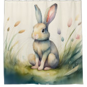 Aquarellmalerei auf dem Kaninchen Duschvorhang (Vorderseite)