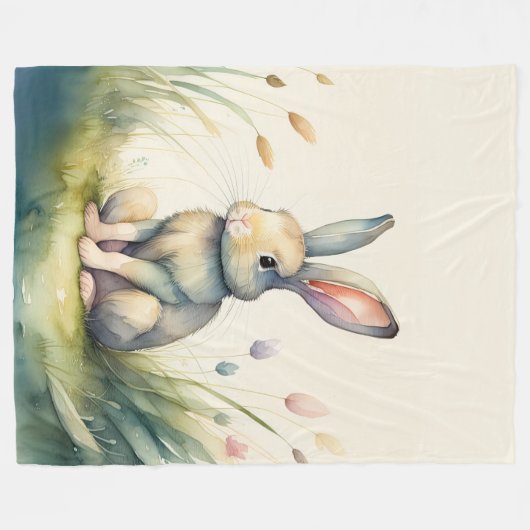 Aquarellmalerei auf dem Kaninchen Fleecedecke (Vorderseite (Horizontal))