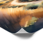 Aquarellmalerei auf dem Land Poster (Ecke)