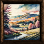 Aquarellmalerei auf dem Land Poster