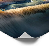 Aquarellmalerei auf dem Land Poster (Ecke)