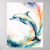 Aquarellmalerei auf Dolphin 4:5 Poster (Vorne)