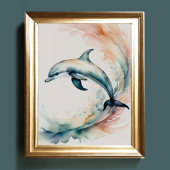 Aquarellmalerei auf Dolphin 4:5 Poster