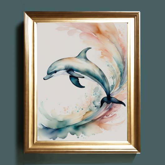 Aquarellmalerei auf Dolphin 4:5 Poster