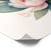 Aquarellmalerei auf einer Peonie III Poster (Ecke)