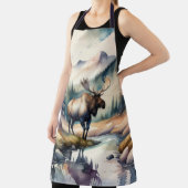 Aquarellmalerei auf Elche im Wald Schürze (InSitu)