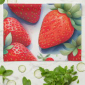 Aquarellmalerei auf Erdbeeren Geschirrtuch (Gefaltet)