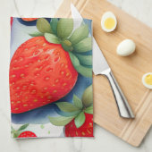 Aquarellmalerei auf Erdbeeren Geschirrtuch (Viertel Falte)