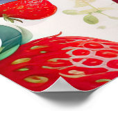 Aquarellmalerei auf Erdbeeren II Poster (Ecke)