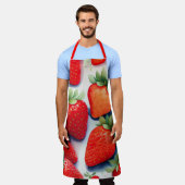 Aquarellmalerei auf Erdbeeren Schürze (Getragen)