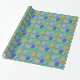 Aquarellmalerei auf farbenfrohe Kreise, Kinder Kun Geschenkpapier