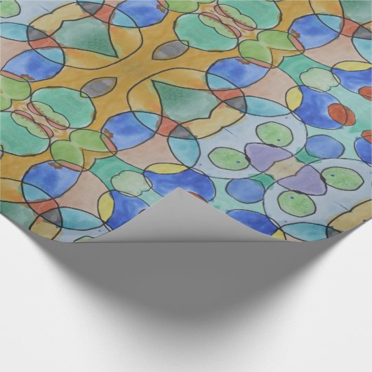 Aquarellmalerei auf farbenfrohe Kreise, Kinder Kun Geschenkpapier (Ecke)