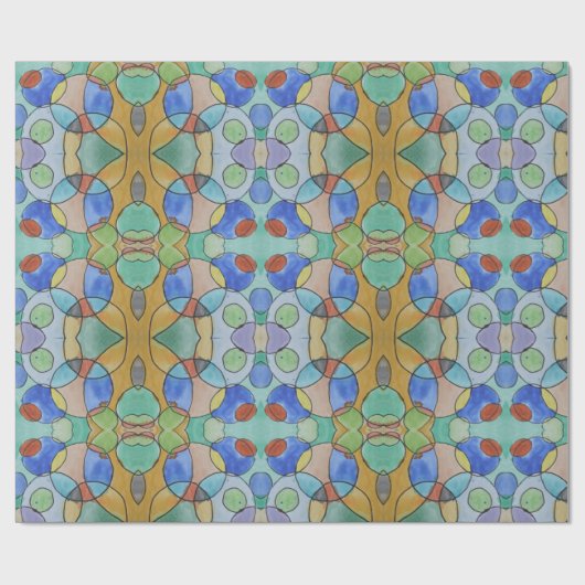 Aquarellmalerei auf farbenfrohe Kreise, Kinder Kun Geschenkpapier (Flach)