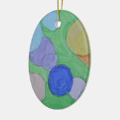 Aquarellmalerei auf farbenfrohe Kreise, Kinder Kun Keramik Ornament (Links)