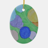 Aquarellmalerei auf farbenfrohe Kreise, Kinder Kun Keramik Ornament (Vorne)