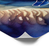 Aquarellmalerei auf farbenfrohe Meeresschildkröte  Poster (Ecke)