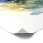 Aquarellmalerei auf farbenfrohe Meeresschildkröte Poster (Ecke)