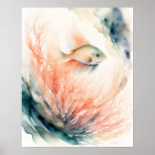 Aquarellmalerei auf Fischkorallen Poster (Vorne)