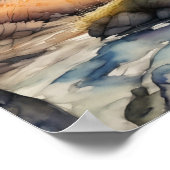 Aquarellmalerei auf Fox im Wald 1:1 Poster (Ecke)