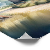 Aquarellmalerei auf französischem Schloss III Poster (Ecke)