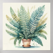 Aquarellmalerei auf gegossene Fern Poster (Vorne)