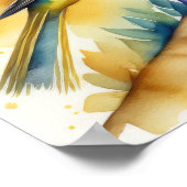 Aquarellmalerei auf gelben Vogel 1:1 Poster (Ecke)