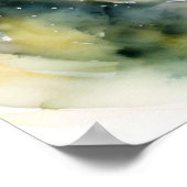 Aquarellmalerei auf Gelbfisch Poster (Ecke)