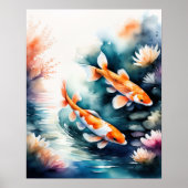Aquarellmalerei auf Koi-Fisch II Poster (Vorne)