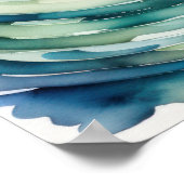 Aquarellmalerei auf Koi Fisch V Poster (Ecke)