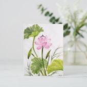 Aquarellmalerei auf Lotus Blume 2 Postkarte (Stehend Vorderseite)