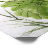 Aquarellmalerei auf Lotus-Blume Poster (Ecke)