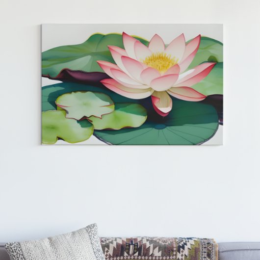 Aquarellmalerei auf Lotus-Blume Poster